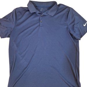 nike mens dri-fit golf polo dark blue size L